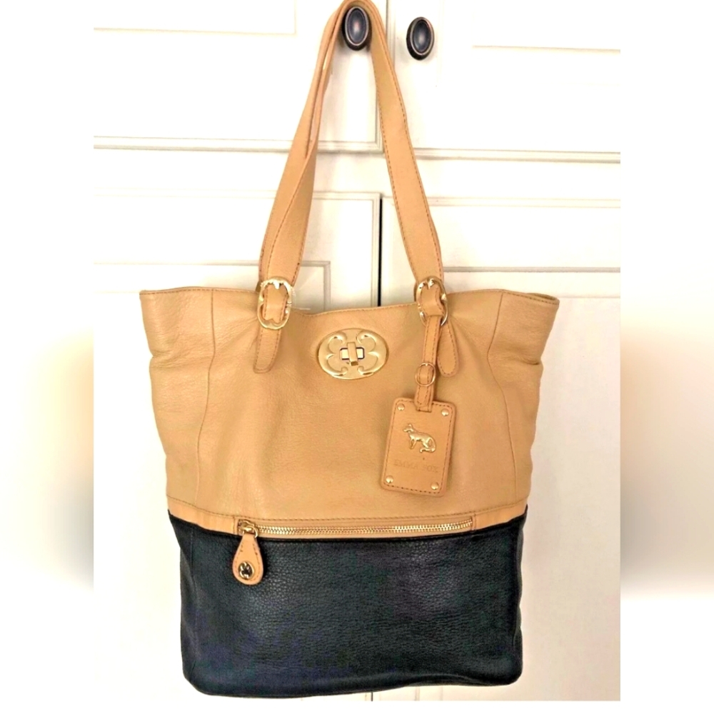 Emma Fox Purse genuine leather Tote two-tone
